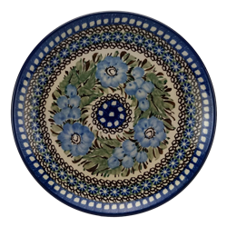 Polish Pottery 8" Dessert Plate. Hand made in Poland. Pattern U251 designed by Krystyna Deptula.