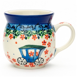 Polish Pottery 6 oz. Bubble Mug. Hand made in Poland and artist initialed.