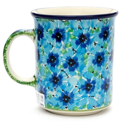 Polish Pottery 8 oz. Everyday Mug. Hand made in Poland. Pattern U4929 designed by Teresa Liana.