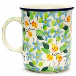 Polish Pottery 8 oz. Everyday Mug. Hand made in Poland. Pattern U4902 designed by Teresa Liana.