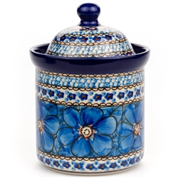 Polish Pottery 6" Cannister. Hand made in Poland. Pattern U408 designed by Jacek Chyla.