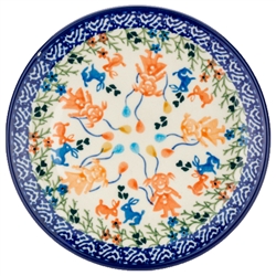 Polish Pottery 6" Bread & Butter Plate. Hand made in Poland and artist initialed.