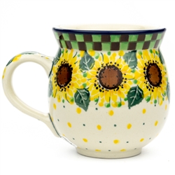 Polish Pottery 11 oz. Bubble Mug. Hand made in Poland. Pattern U4740 designed by Teresa Liana.