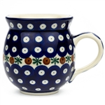 Polish Pottery 11 oz. Bubble Mug. Hand made in Poland and artist initialed.