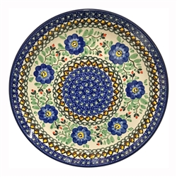 Polish Pottery 10" Dinner Plate. Hand made in Poland. Pattern U440 designed by Ewa Tubaj.