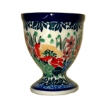 Polish Pottery 2.4" Egg Cup. Hand made in Poland. Pattern U4677 designed by Teresa Liana.