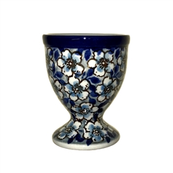 Polish Pottery 2.4" Egg Cup. Hand made in Poland. Pattern U4748 designed by Teresa Liana.