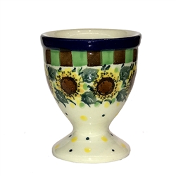 Polish Pottery 2.4" Egg Cup. Hand made in Poland. Pattern U4740 designed by Teresa Liana.