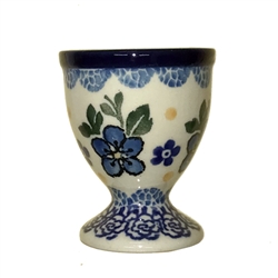 Polish Pottery 2.4" Egg Cup. Hand made in Poland and artist initialed.