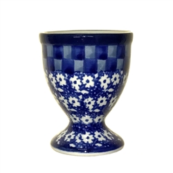 Polish Pottery 2.4" Egg Cup. Hand made in Poland and artist initialed.