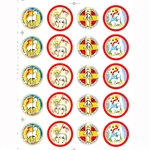 Set of 20 Religious Easter stickers. Sheet size is 6.25" x 4.5"