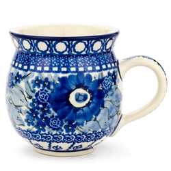 Polish Pottery 11 oz. Bubble Mug. Hand made in Poland. Pattern U61A designed by Teresa Liana.