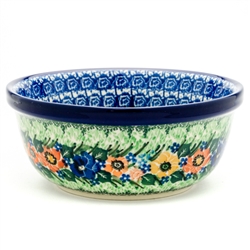 Polish Pottery 6" Cereal/Berry Bowl. Hand made in Poland. Pattern U4094 designed by Maria Starzyk.