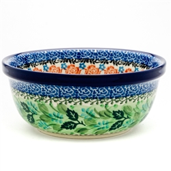 Polish Pottery 6" Cereal/Berry Bowl. Hand made in Poland. Pattern U2880 designed by Teresa Liana.