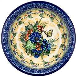 Polish Pottery 6" Cereal/Berry Bowl. Hand made in Poland. Pattern U4510 designed by Teresa Liana.