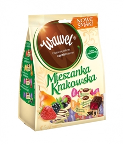 This Polish specialty is just that - special. Jelly in chocolate Mix Krakowska New flavors are refreshing and full of fruit flavored jellies embedded in exquisite dessert chocolate from Wawel. They owe their intense flavor and aroma to good fruit aromas