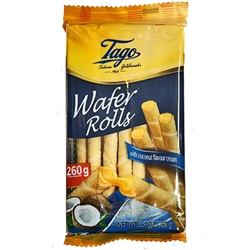 Tago Wafer Rolls With Coconut Cream Filling 260g/9.1oz.