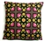 Beautiful stuffed folk design pillow. 100% polyester and made in Poland. Back side of the pillow is solid black. Zipper on one side for convenient cleaning. &#8203;Size 14" x 14".