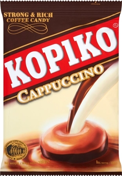 Kopiko Cappuccino Candy is made from the finest coffee beans extract  specially blended with creamy milk.Enjoy this creamy and full tasting cappuccino coffee anywhere, anytime.