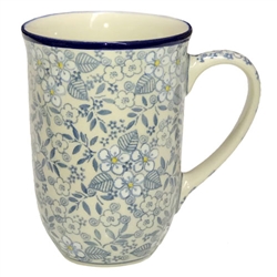 Polish Pottery 17 oz. Bistro Mug. Hand made in Poland. Pattern U4784 designed by Maria Starzyk.