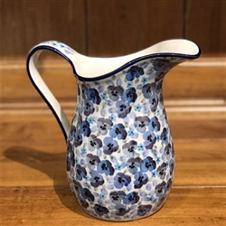 Polish Pottery 1.25 qt. Pitcher. Hand made in Poland. Pattern U4777 designed by Teresa Liana.