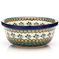 Polish Pottery 6" Cereal/Berry Bowl. Hand made in Poland. Pattern U79 designed by Teresa Liana.