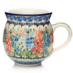 Polish Pottery 11 oz. Bubble Mug. Hand made in Poland. Pattern U4019 designed by Maria Starzyk.