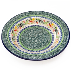 Polish Pottery 9.5" Soup / Pasta Plate. Hand made in Poland. Pattern U4849 designed by Teresa Liana.