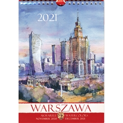 This beautiful small format spiral bound 14 month wall calendar features the works of Polish artist Katarzyna Tomala. 15 scenes of Warsaw in watercolours.