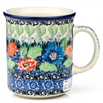 Polish Pottery 8 oz. Everyday Mug. Hand made in Poland. Pattern U4718 designed by Maria Starzyk.