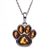 Paw shaped sterling silver and amber pendant. Pendant size is approx. .75: x .6".