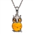 Sterling silver and honey amber owl. Pendant size is approx. .75" h x .5" w.