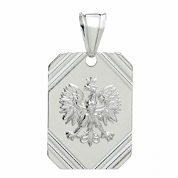 Sterling silver (.925) Polish Eagle Pendant. Size is approx 1.25" x .75" Made In Poland.