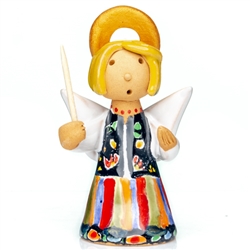 Our beautiful little ceramic angel is dressed in her Polish folk costume. Totally hand made and painted in Poland. Stamped and artist initialed on the bottom. No two angels are exactly alike as they are all hand made and painted.