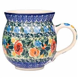 Polish Pottery 11 oz. Bubble Mug. Hand made in Poland. Pattern U3281 designed by Maria Starzyk.