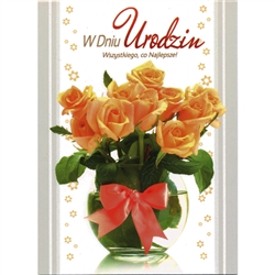 Polish Birthday Greeting Card with pocket