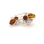 Super cute honey bees filling the honeycombs in amber and sterling silver. Size is approx .75" x .5"