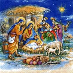 Polish Luncheon Napkins (package of 20) - "The Nativity". Three ply napkins with water based paints used in the printing process.