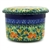 Polish Pottery 4.5" European Butter Crock. Hand made in Poland. Pattern U2480 designed by Maria Starzyk.