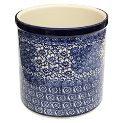 Polish Pottery 6" Utensil Holder. Hand made in Poland. Pattern U353 designed by Maria Starzyk.