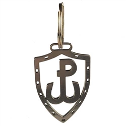 Polish PW (Polska Walczaca - Fighting Poland) cut out of heavy duty stainless steel key chain.  Size is approx 2.25" x 1.5" not including the ring.