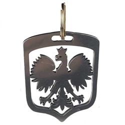 Stainless Steel Polish Eagle Key Chain cut out of heavy duty stainless steel. Size is approx 2.25" x 1.75" not including the ring.