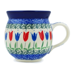 Polish Pottery 11 oz. Bubble Mug. Hand made in Poland and artist initialed.