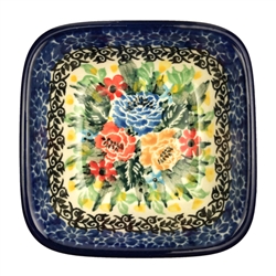 Polish Pottery 3" Condiment Dish. Hand made in Poland. Pattern U4863 designed by Teresa Liana.