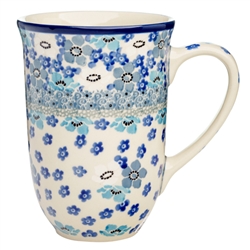 Polish Pottery 17 oz. Bistro Mug. Hand made in Poland. Pattern U4903 designed by Maria Starzyk.