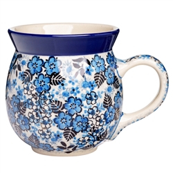 Polish Pottery 16 oz. Bubble Mug. Hand made in Poland. Pattern U4785 designed by Teresa Liana.