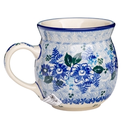 Polish Pottery 6 oz. Bubble Mug. Hand made in Poland. Pattern U4462 designed by Maria Starzyk.