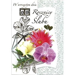 Greeting Card for Anniversary. There is a slot on the front of this beautiful card that you can adjust to the year!