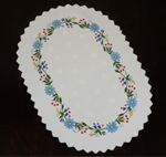 Beautiful lightweight oval printed with a beautiful Kashubian floral design. Perfect as a basket cover or table runner. Size is approx: 13" x 9.5" - 33cm x 24cm Made in Poland. 100% polyester.
Made in Poland. 100% polyester.