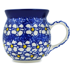 Polish Pottery 16 oz. Bubble Mug. Hand made in Poland and artist initialed.